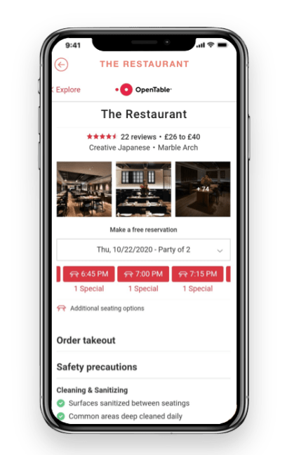 restaurant app home
